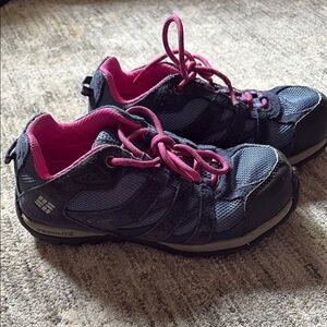 Columbia blue and Pink Hiking Shoes - girls size 3 - good condition